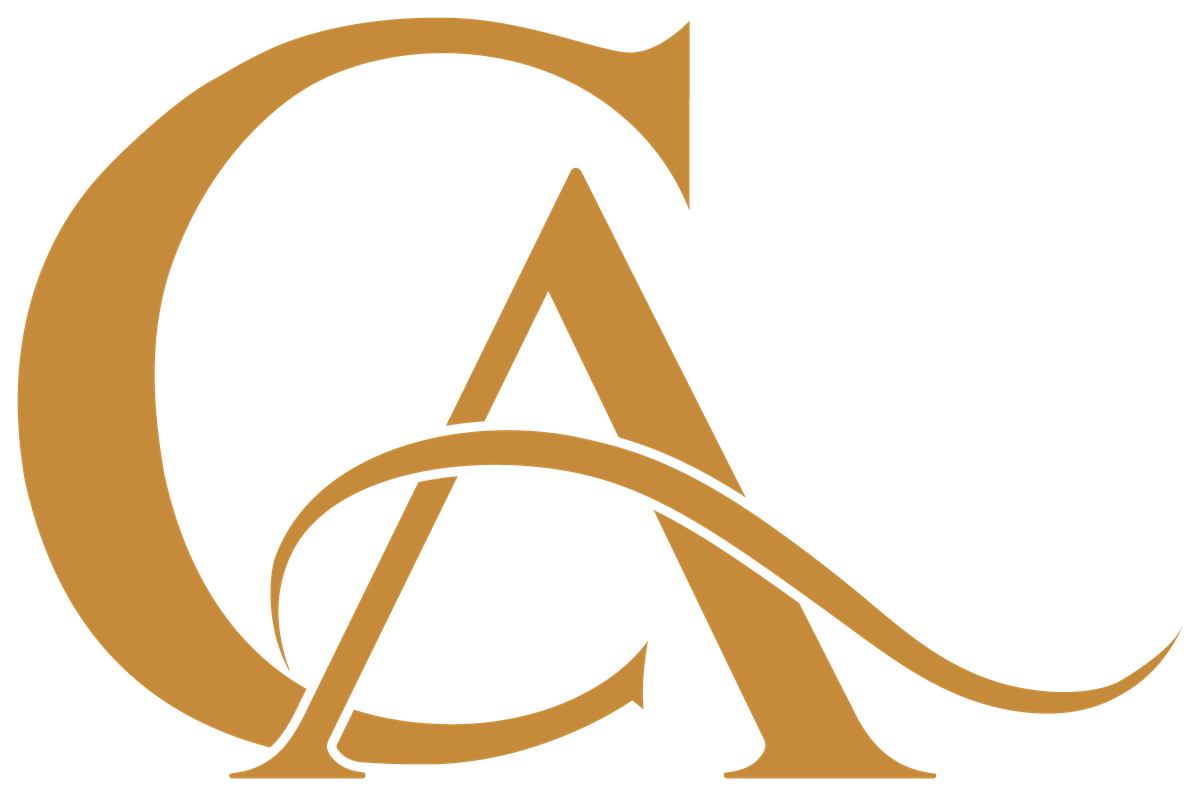 The classic CA monogram in gold