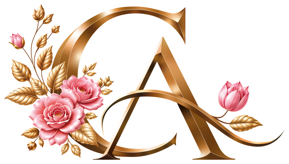 The floral CA monogram in metallic gold